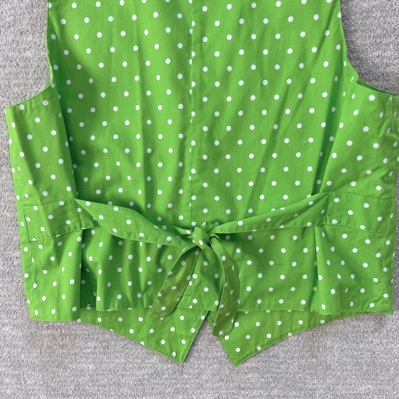 Jones New York Sport Vintage Green Polka Dot Cotton Vest - Picture 6 of 8